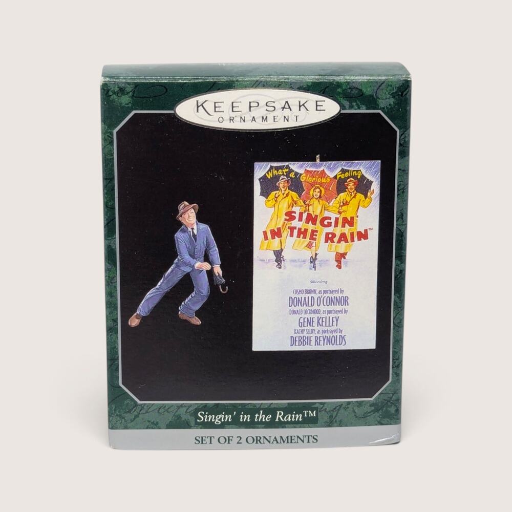 1998 Hallmark Singin In The Rain Miniature Ornament Set Gene Kelly Decor